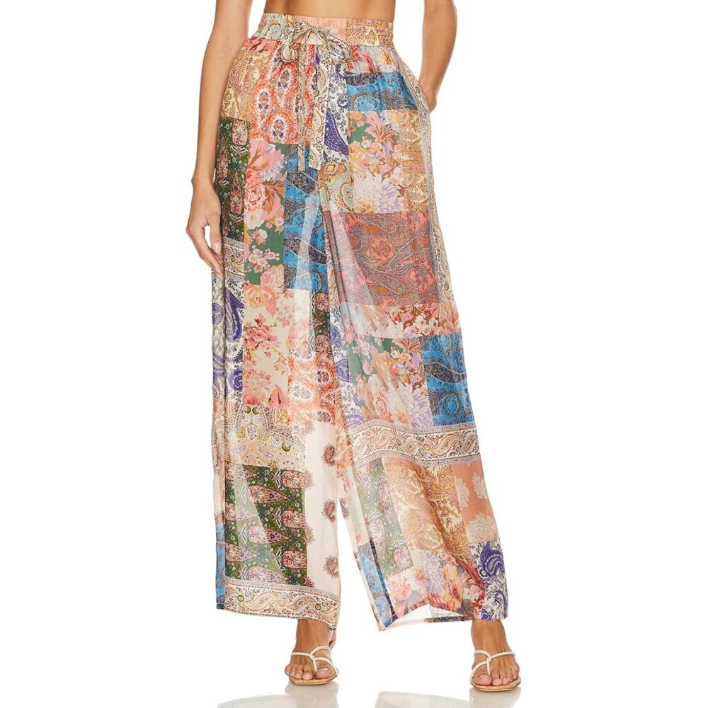 Zimmermann Devi Patchwork Printed Wide-Leg Silk P… - image 2